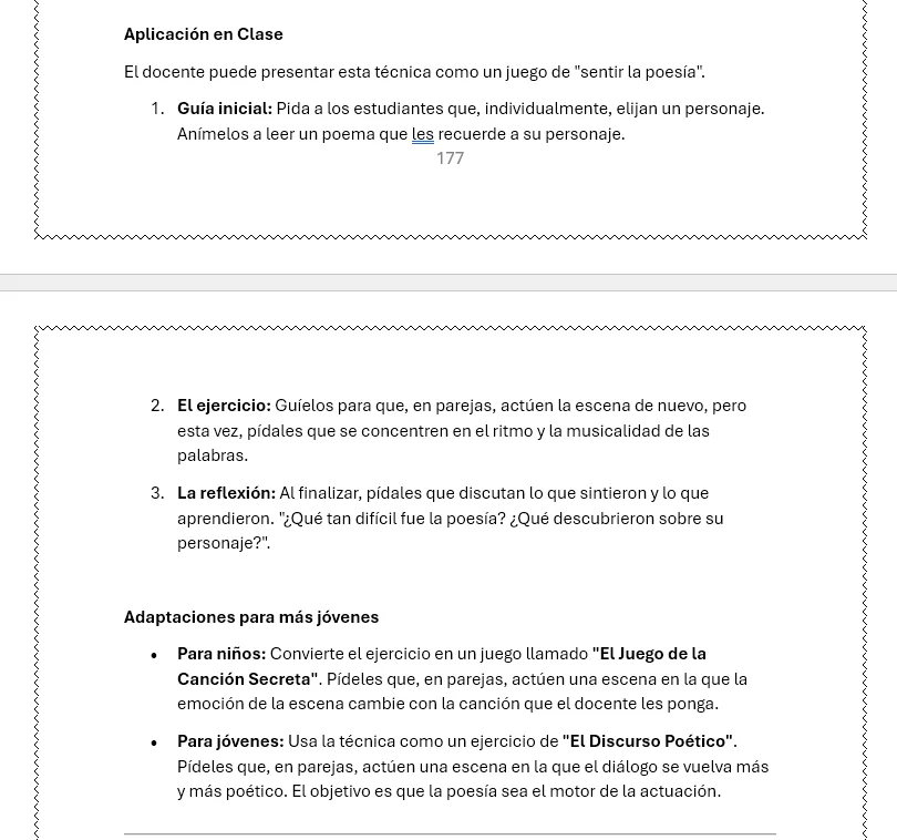 Planificación pedagógica y bloques temáticos para docentes de teatro
