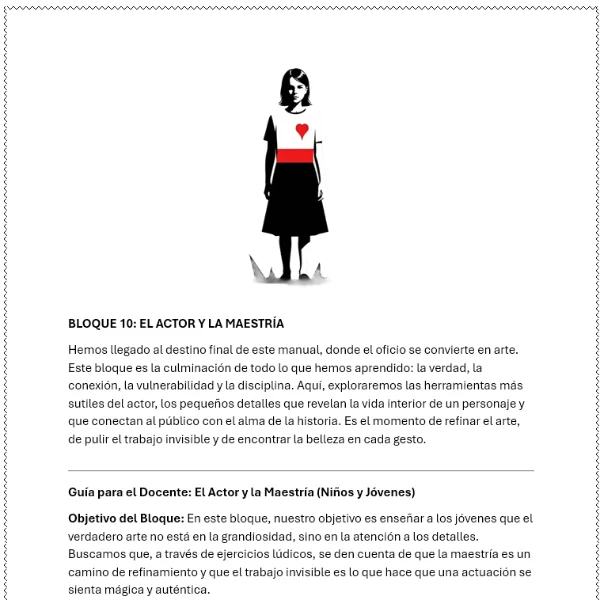 Bitácora de evaluación y pautas del facilitador teatral