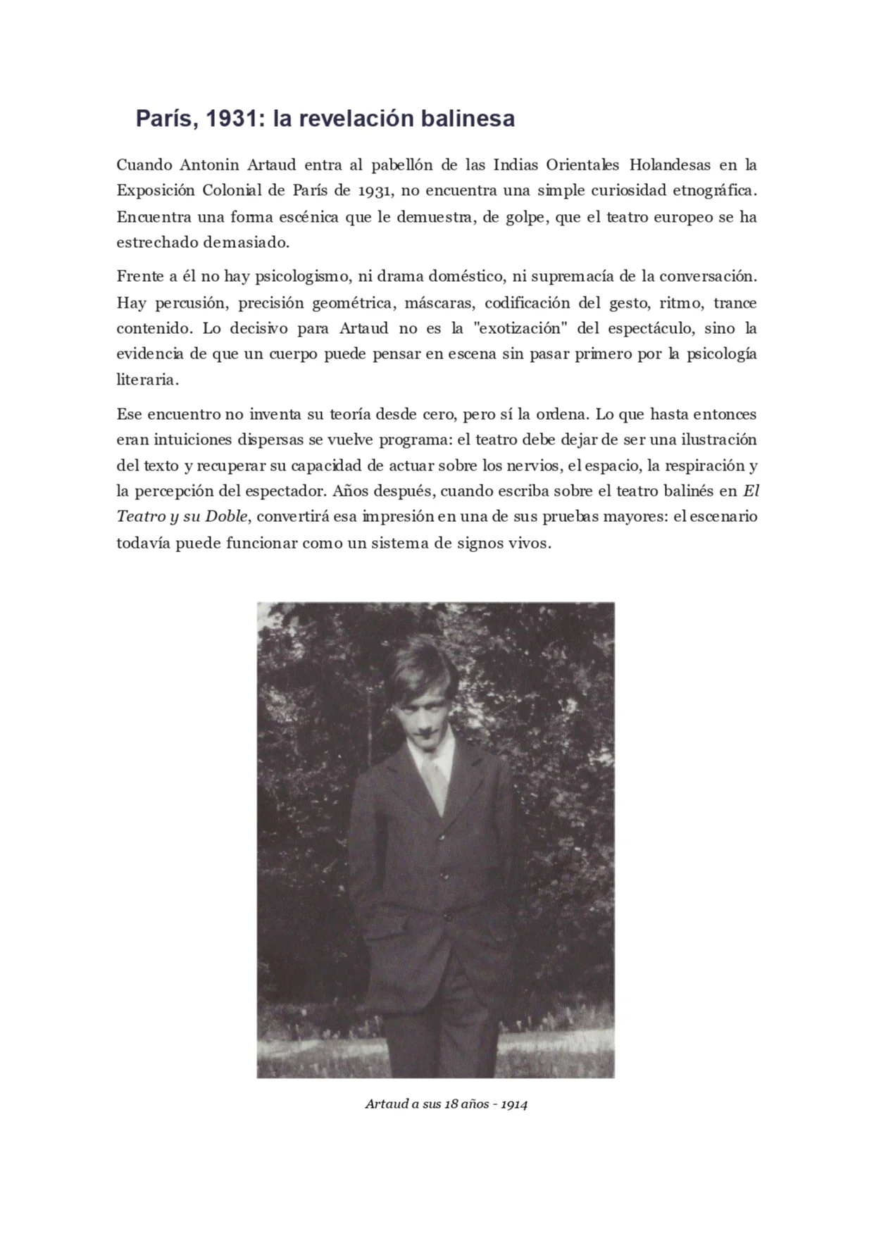 Interior del manual Antonin Artaud: Teatro de la Crueldad