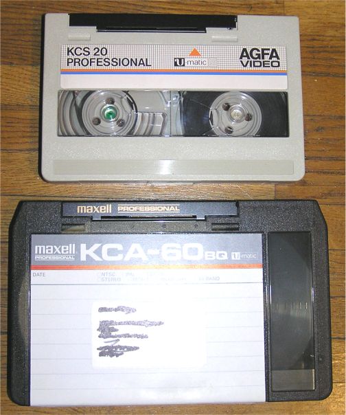 Casetes de video antiguos del formato analógico profesional U-Matic
