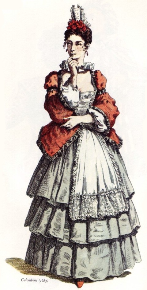 Ilustración de la criada Colombina por Maurice Sand