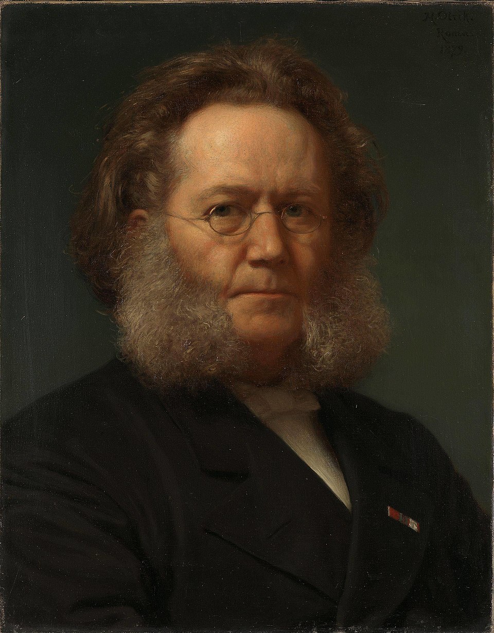 Retrato al óleo del dramaturgo Henrik Ibsen por Henrik Olrik