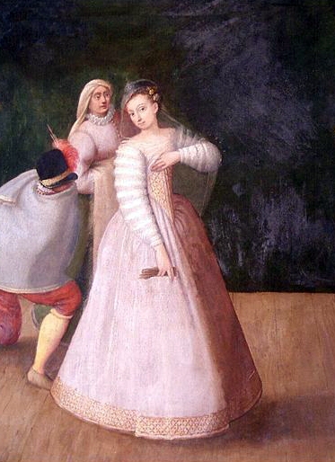 Retrato al grabado de la actriz Isabella Andreini