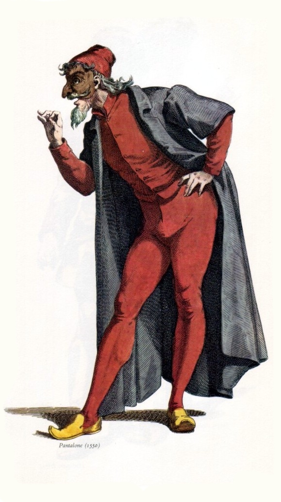 Ilustración del personaje Pantalone de la Commedia dell'Arte