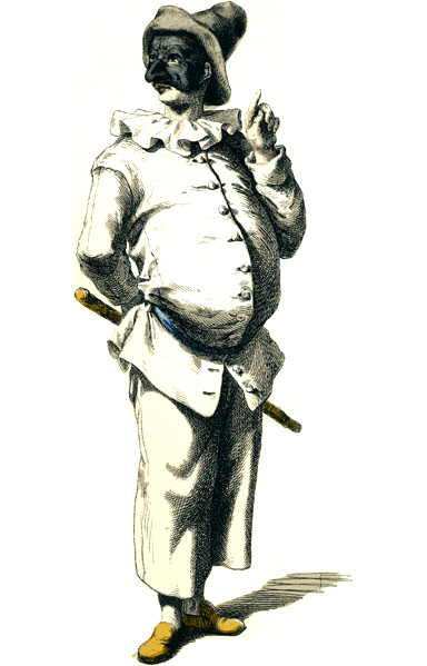 Ilustración de Polichinela por Maurice Sand