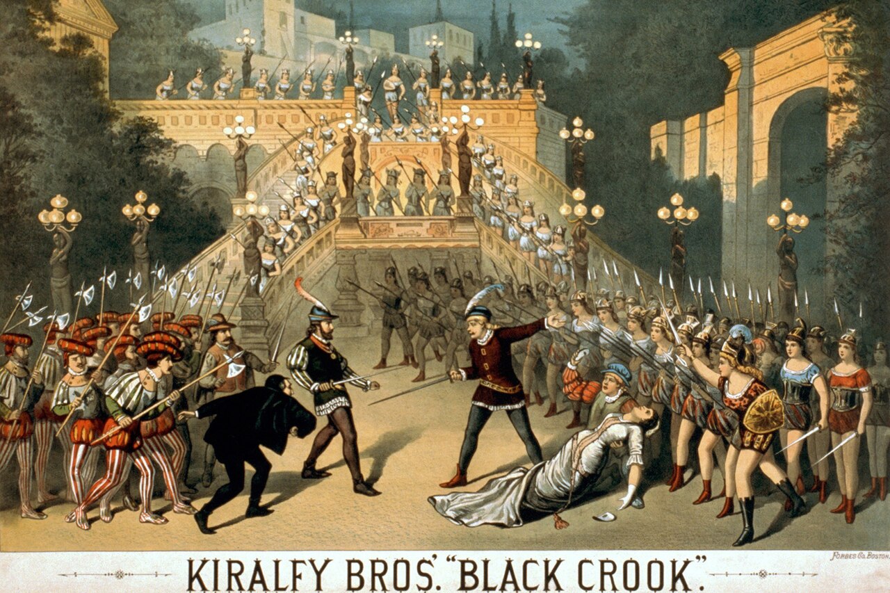 Póster promocional histórico del musical The Black Crook de 1866