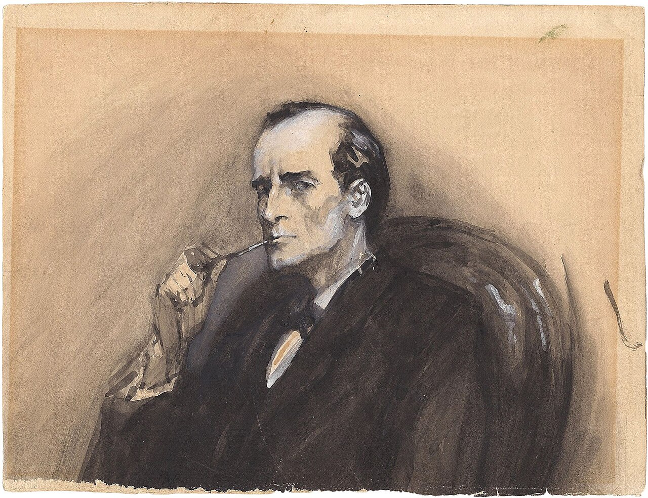 Ilustración de perfil de Sherlock Holmes por Sidney Paget