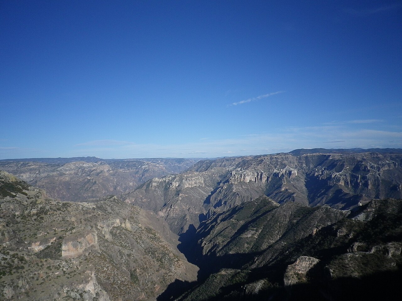 Paisaje de los cañones de las Barrancas del Cobre en la Sierra Tarahumara